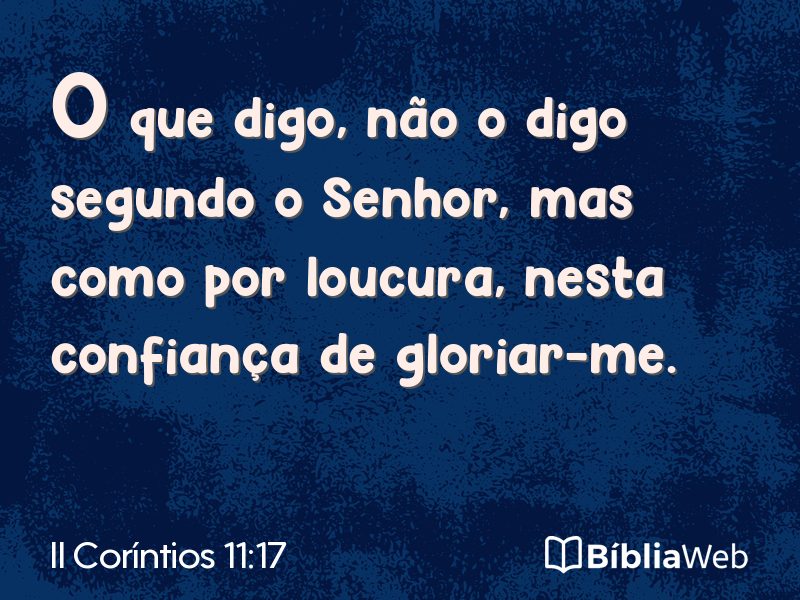 II Coríntios 11:17 em imagem para compartilhar