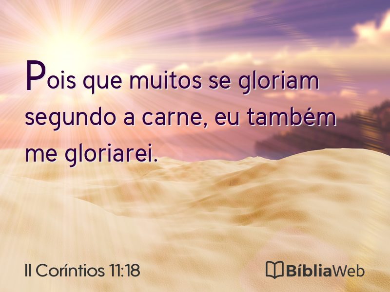 II Coríntios 11:18 em imagem para compartilhar