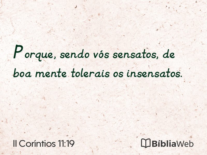 II Coríntios 11:19 em imagem para compartilhar