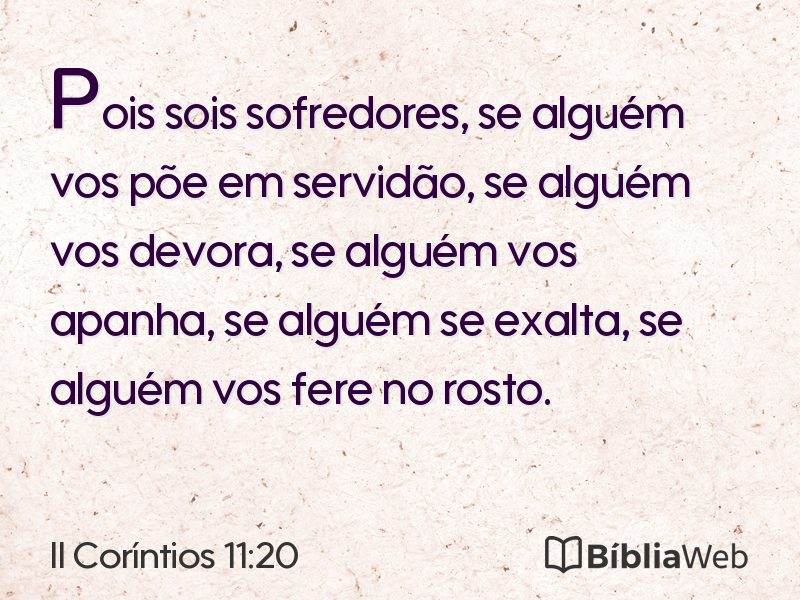 II Coríntios 11:20 em imagem para compartilhar