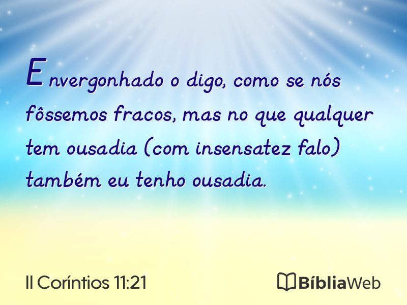 II Coríntios 11:21 em imagem para compartilhar