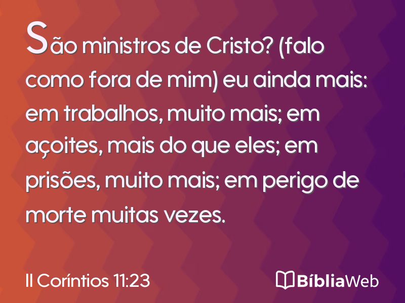 II Coríntios 11:23 em imagem para compartilhar