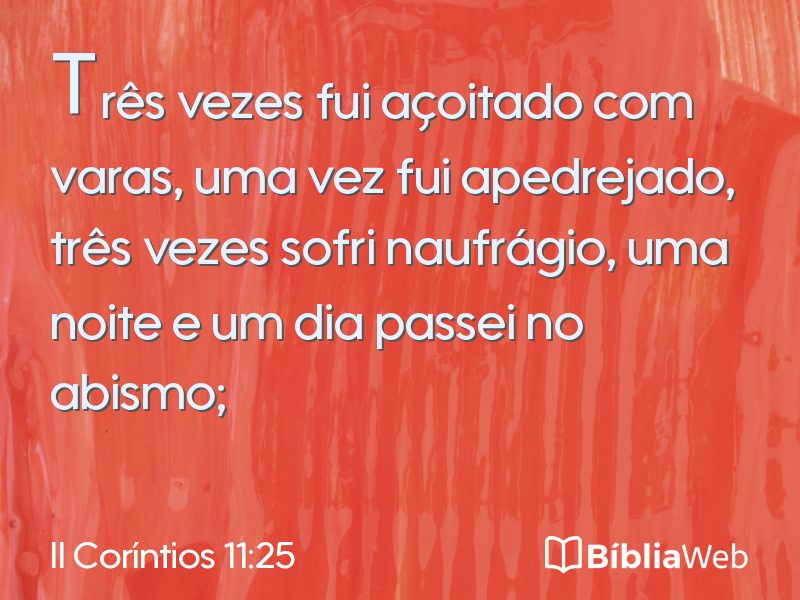 II Coríntios 11:25 em imagem para compartilhar