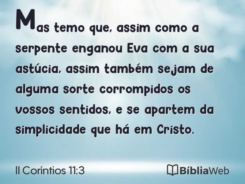 II Coríntios 11:3 em imagem para compartilhar