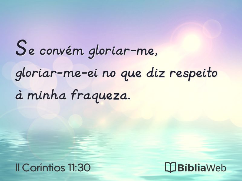 II Coríntios 11:30 em imagem para compartilhar