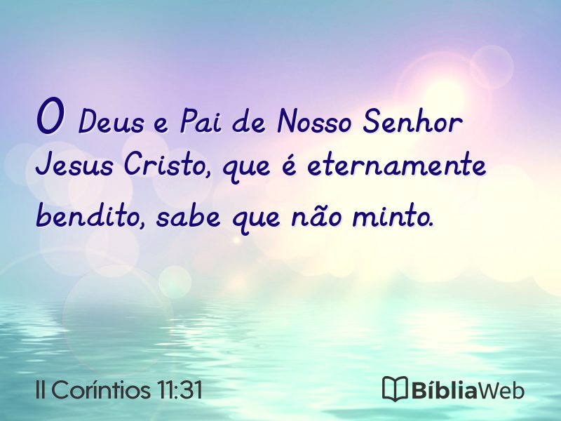 II Coríntios 11:31 em imagem para compartilhar