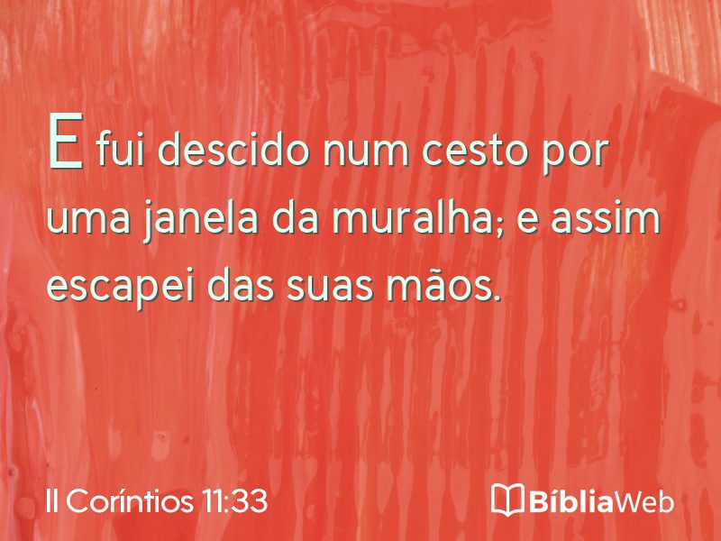II Coríntios 11:33 em imagem para compartilhar