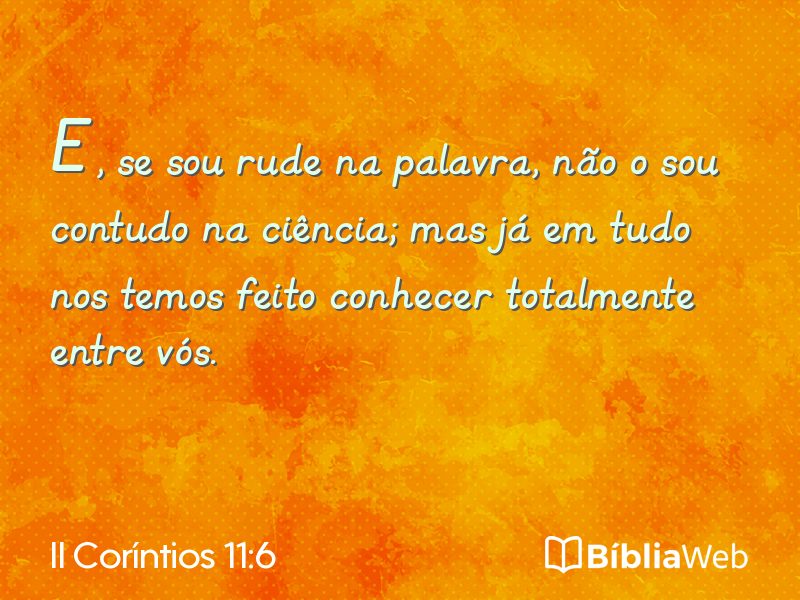 II Coríntios 11:6 em imagem para compartilhar