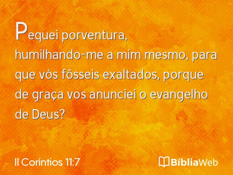 II Coríntios 11:7 em imagem para compartilhar