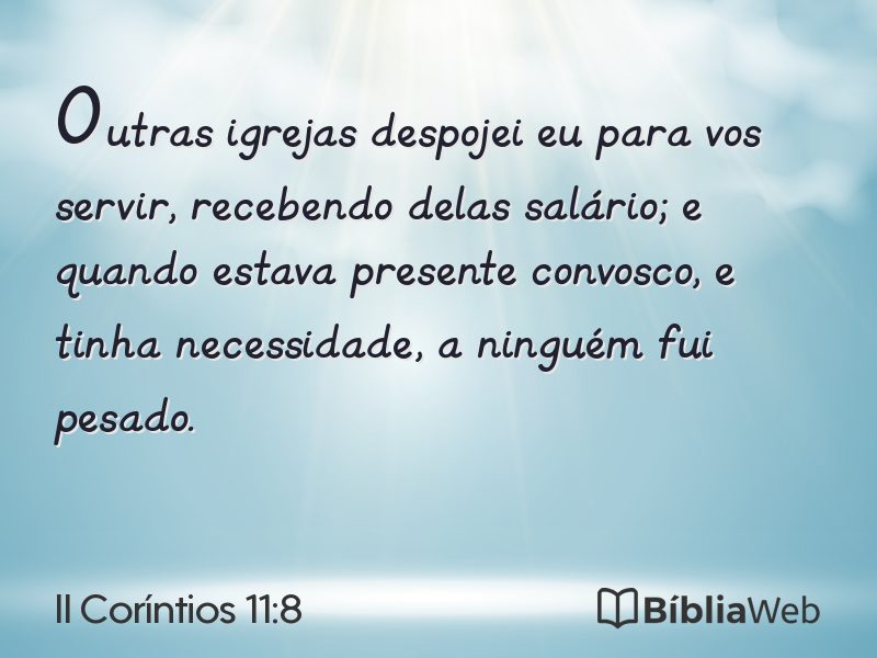 II Coríntios 11:8 em imagem para compartilhar