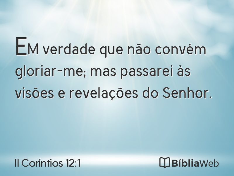 II Coríntios 12:1 em imagem para compartilhar