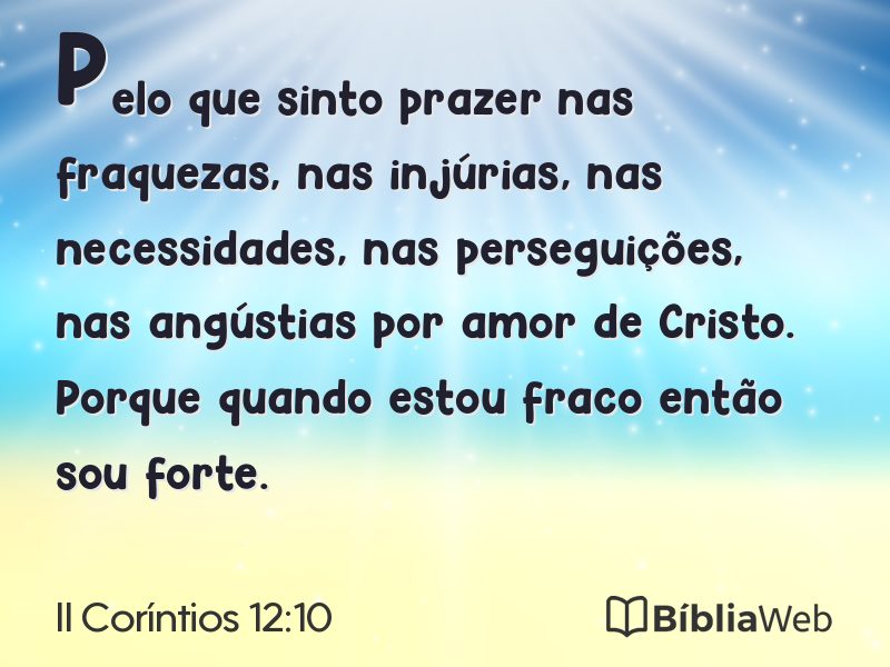 II Coríntios 12:10 em imagem para compartilhar