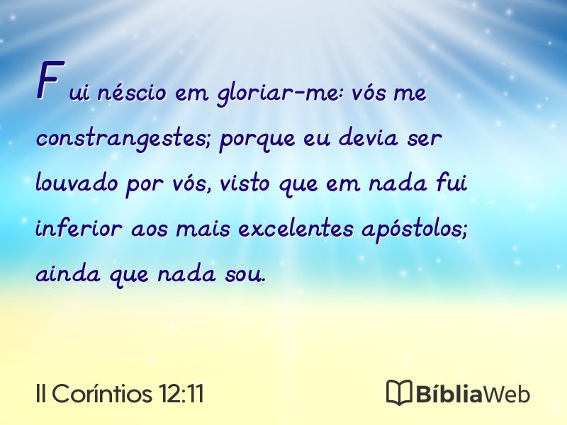 II Coríntios 12:11 em imagem para compartilhar