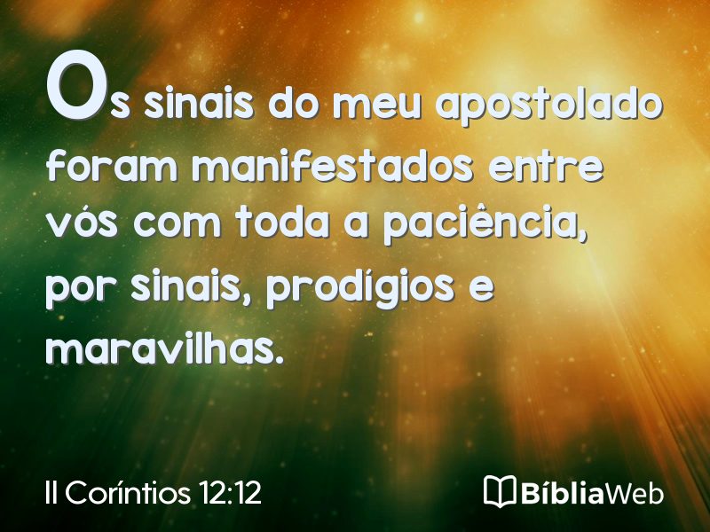 II Coríntios 12:12 em imagem para compartilhar