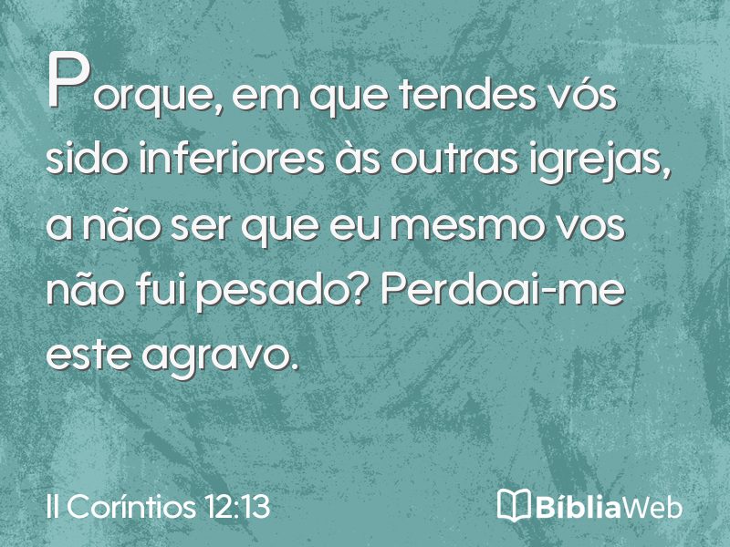 II Coríntios 12:13 em imagem para compartilhar