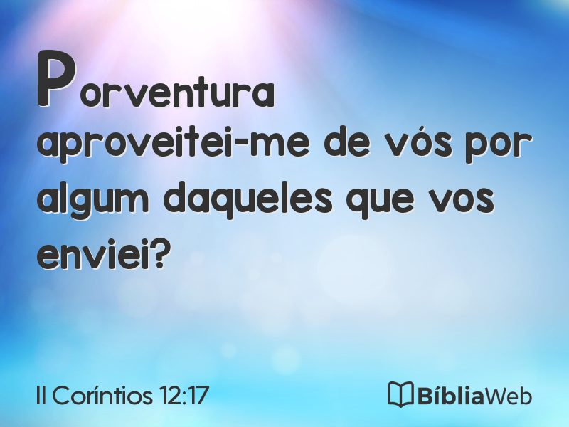 II Coríntios 12:17 em imagem para compartilhar