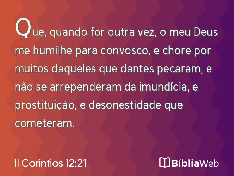 II Coríntios 12:21 em imagem para compartilhar