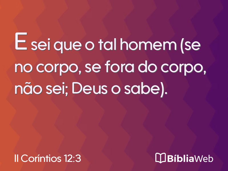 II Coríntios 12:3 em imagem para compartilhar