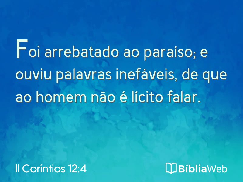 II Coríntios 12:4 em imagem para compartilhar