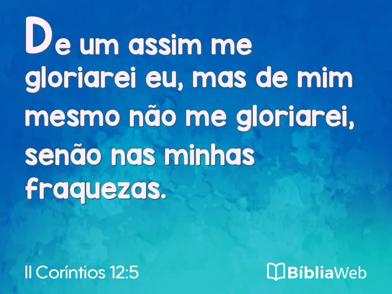 II Coríntios 12:5 em imagem para compartilhar
