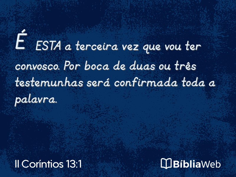 II Coríntios 13:1 em imagem para compartilhar