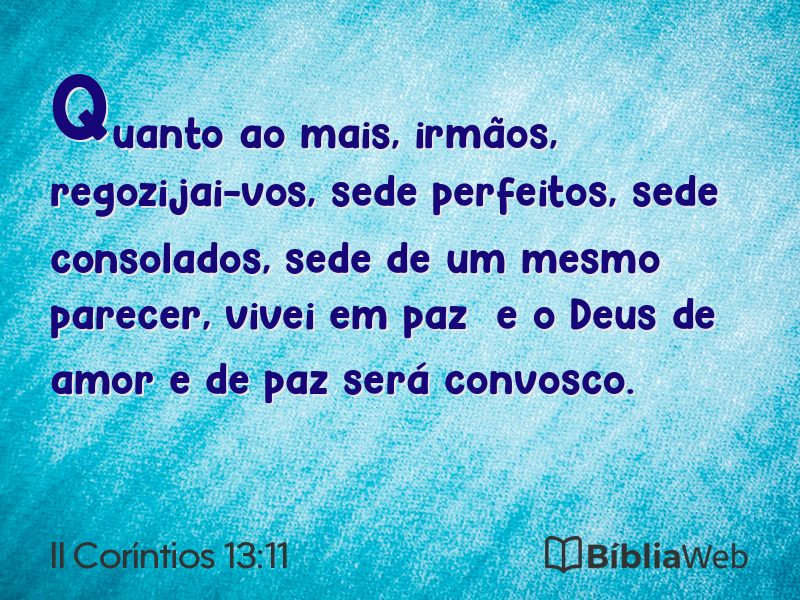 II Coríntios 13:11 em imagem para compartilhar