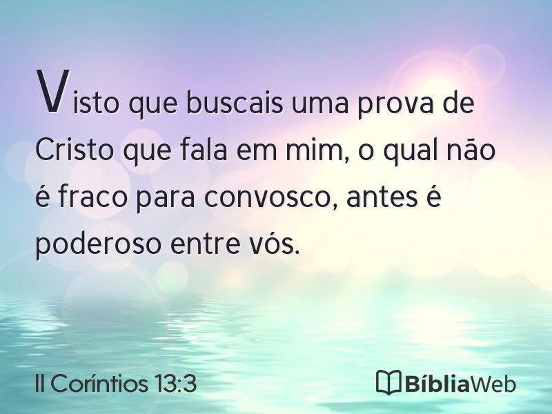 II Coríntios 13:3 em imagem para compartilhar