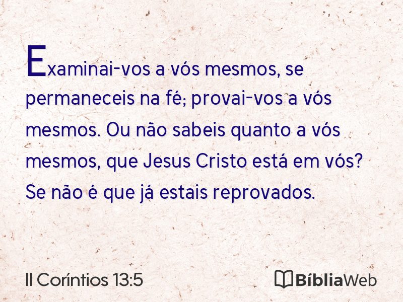 II Coríntios 13:5 em imagem para compartilhar