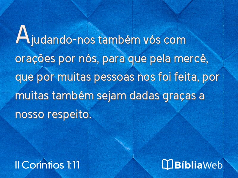 II Coríntios 1:11 em imagem para compartilhar