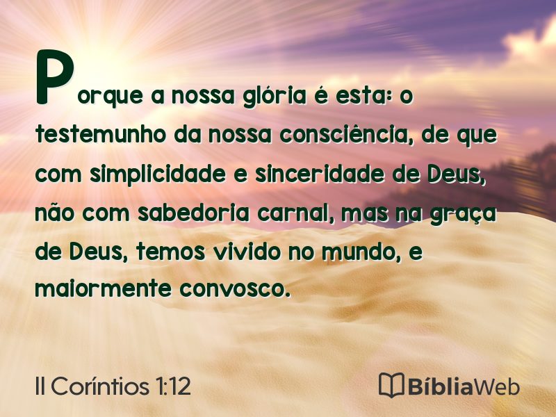 II Coríntios 1:12 em imagem para compartilhar