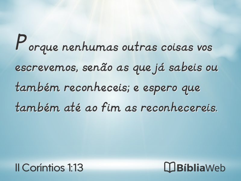 II Coríntios 1:13 em imagem para compartilhar
