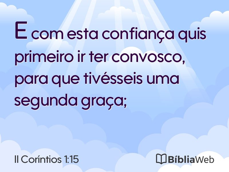 II Coríntios 1:15 em imagem para compartilhar