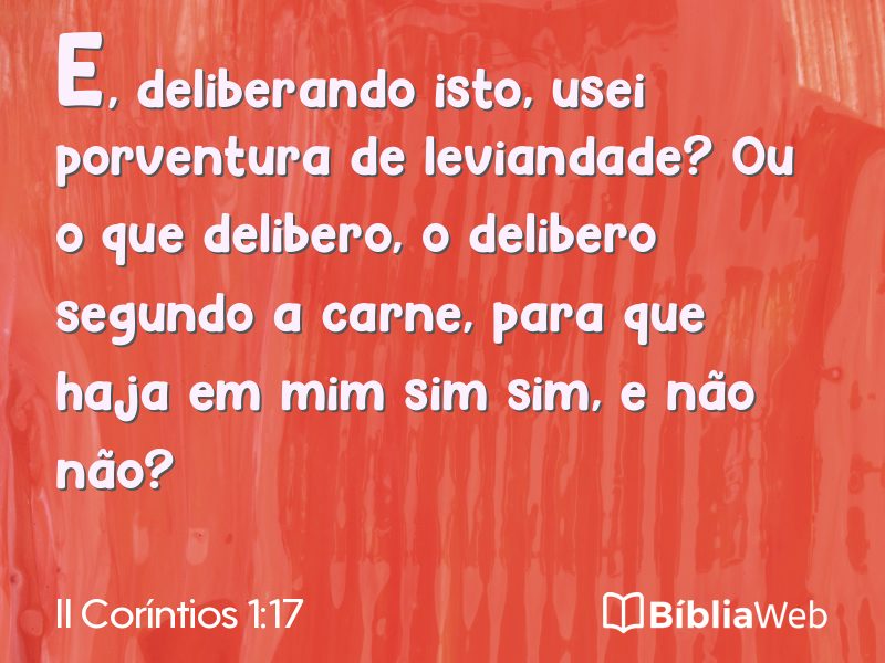 II Coríntios 1:17 em imagem para compartilhar