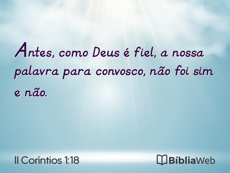 II Coríntios 1:18 em imagem para compartilhar