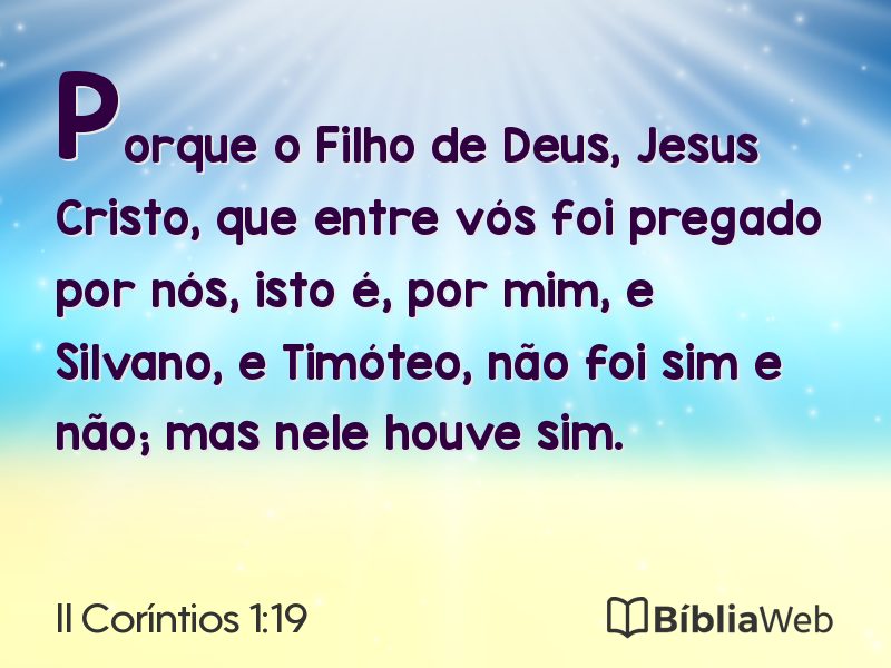 II Coríntios 1:19 em imagem para compartilhar