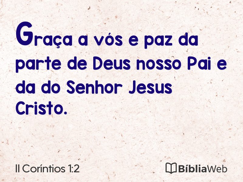 II Coríntios 1:2 em imagem para compartilhar