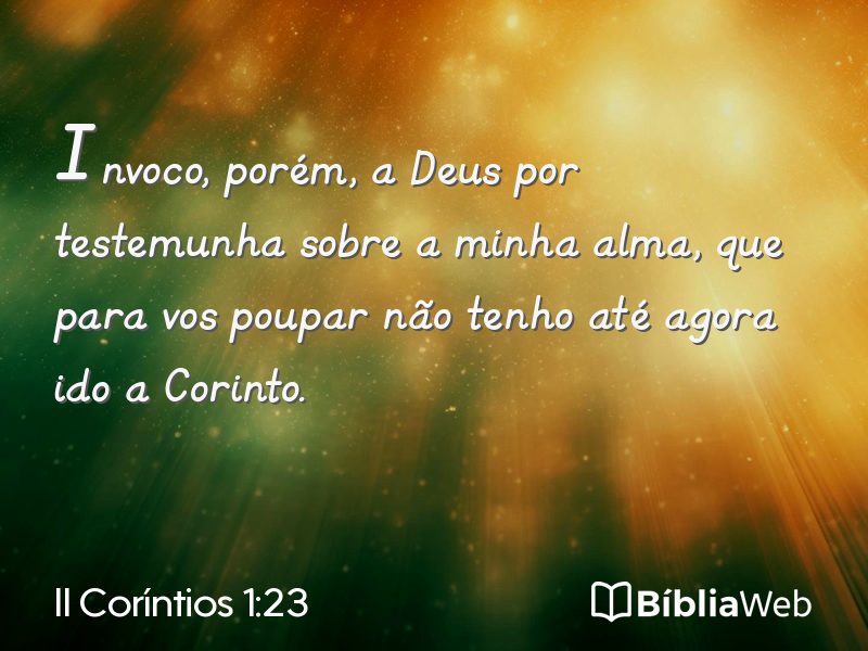 II Coríntios 1:23 em imagem para compartilhar