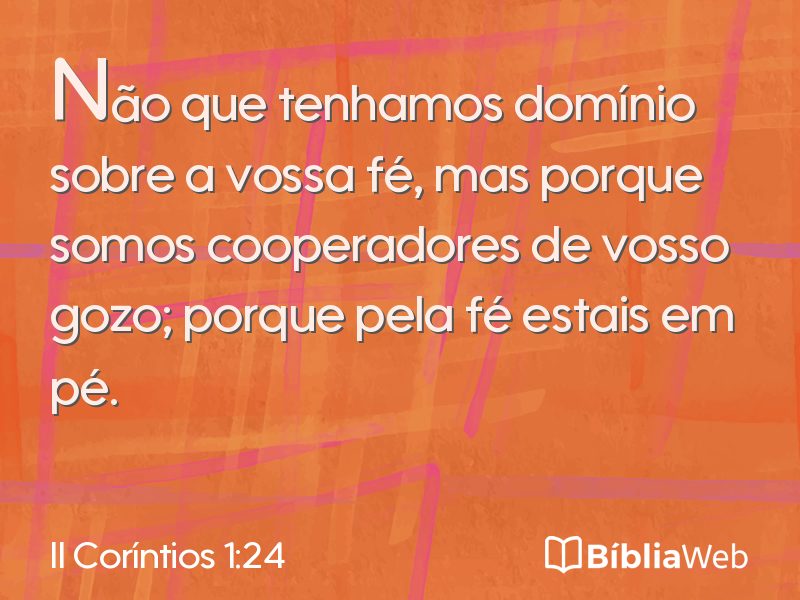 II Coríntios 1:24 em imagem para compartilhar