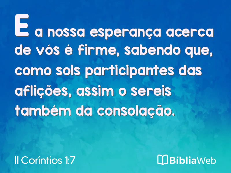 II Coríntios 1:7 em imagem para compartilhar