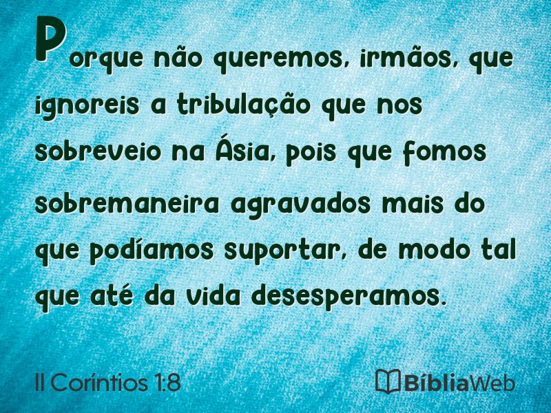 II Coríntios 1:8 em imagem para compartilhar