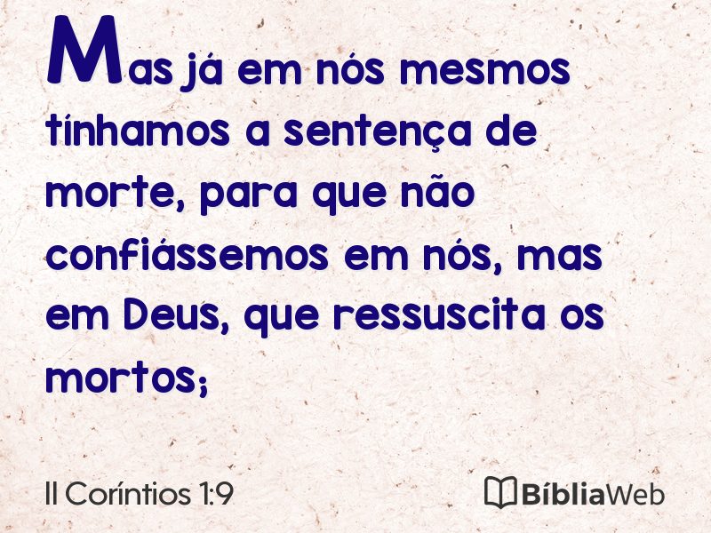 II Coríntios 1:9 em imagem para compartilhar