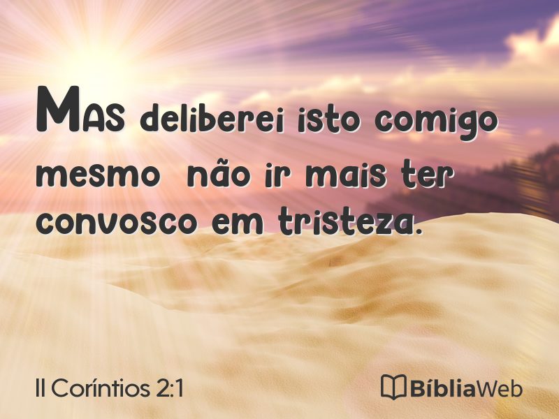 II Coríntios 2:1 em imagem para compartilhar