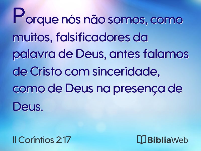II Coríntios 2:17 em imagem para compartilhar