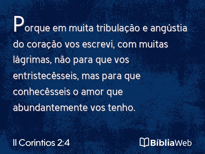 II Coríntios 2:4 em imagem para compartilhar
