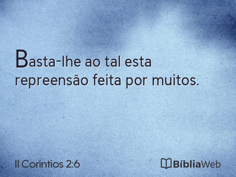 II Coríntios 2:6 em imagem para compartilhar