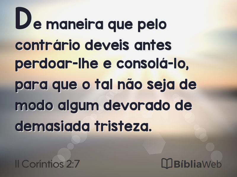 II Coríntios 2:7 em imagem para compartilhar
