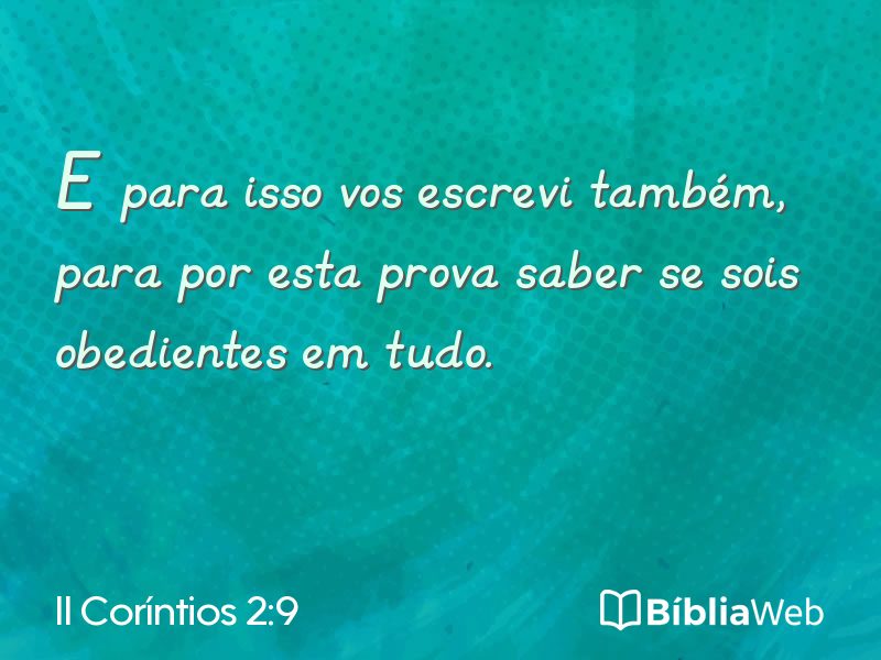 II Coríntios 2:9 em imagem para compartilhar