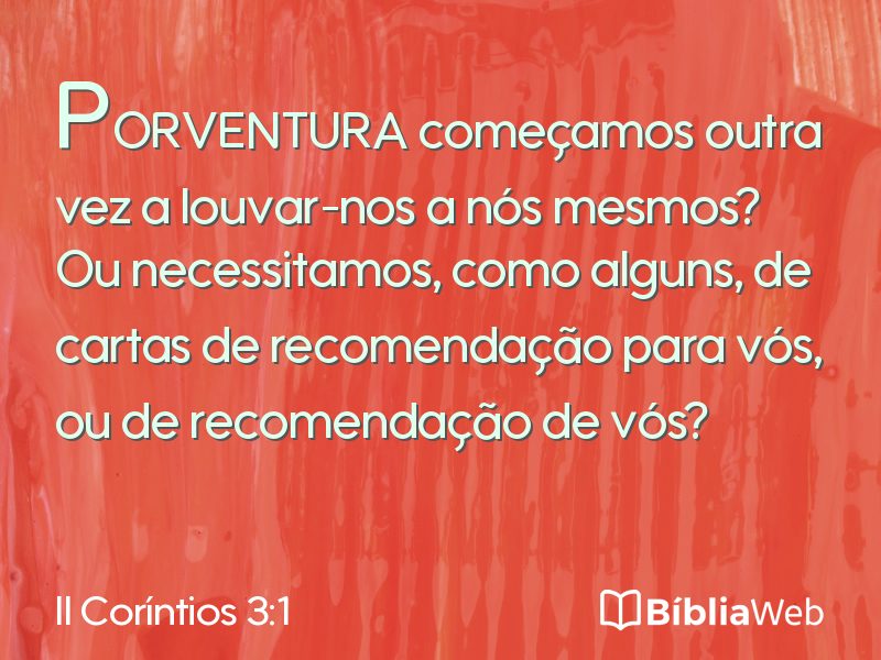 II Coríntios 3:1 em imagem para compartilhar