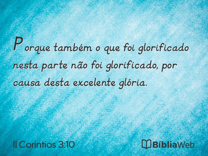 II Coríntios 3:10 em imagem para compartilhar