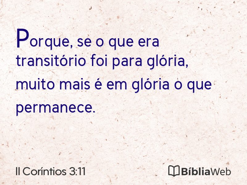 II Coríntios 3:11 em imagem para compartilhar
